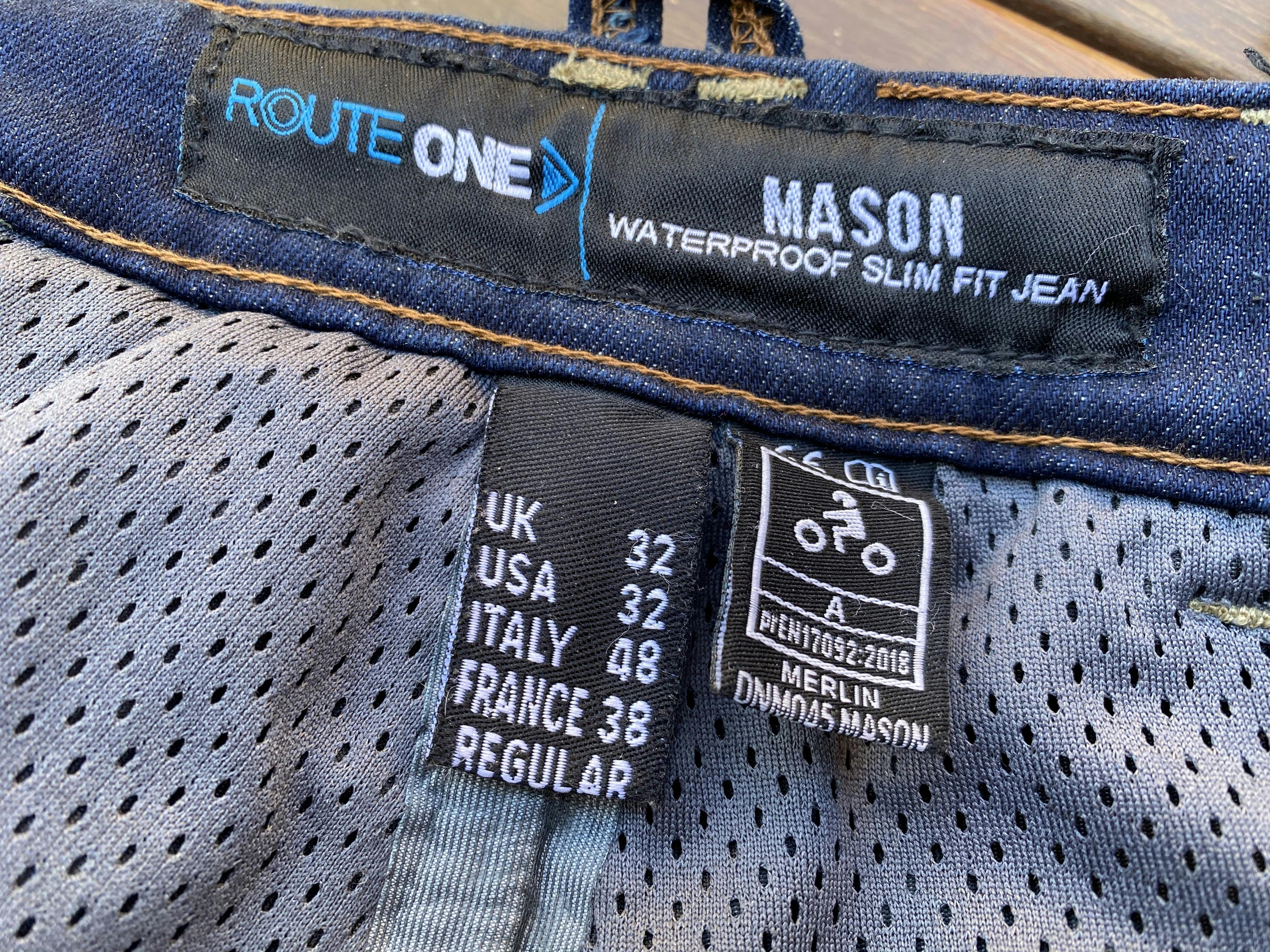 The tag on the Merlin Mason Jean