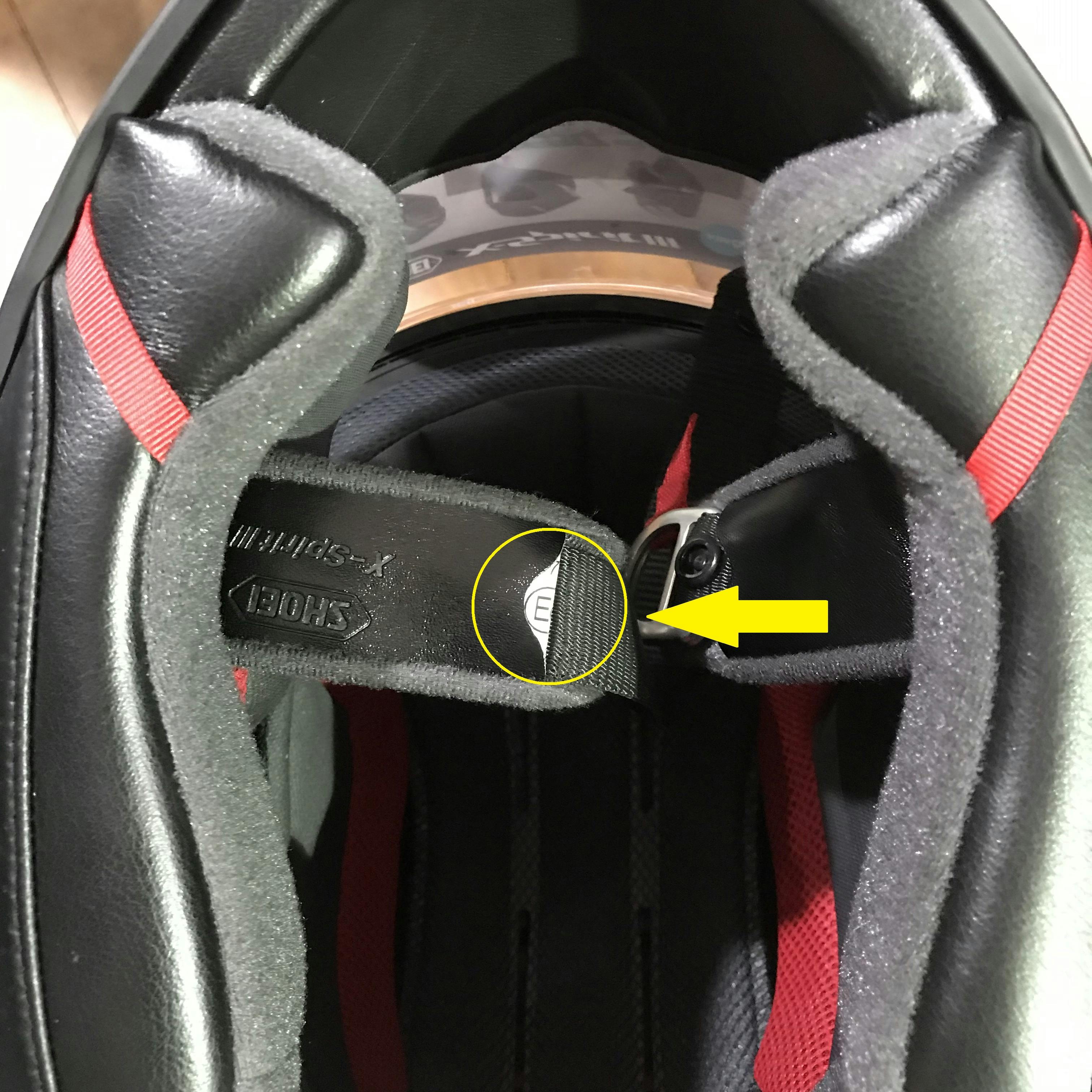 European Standards tag inside a helmet but a bit more hidden.