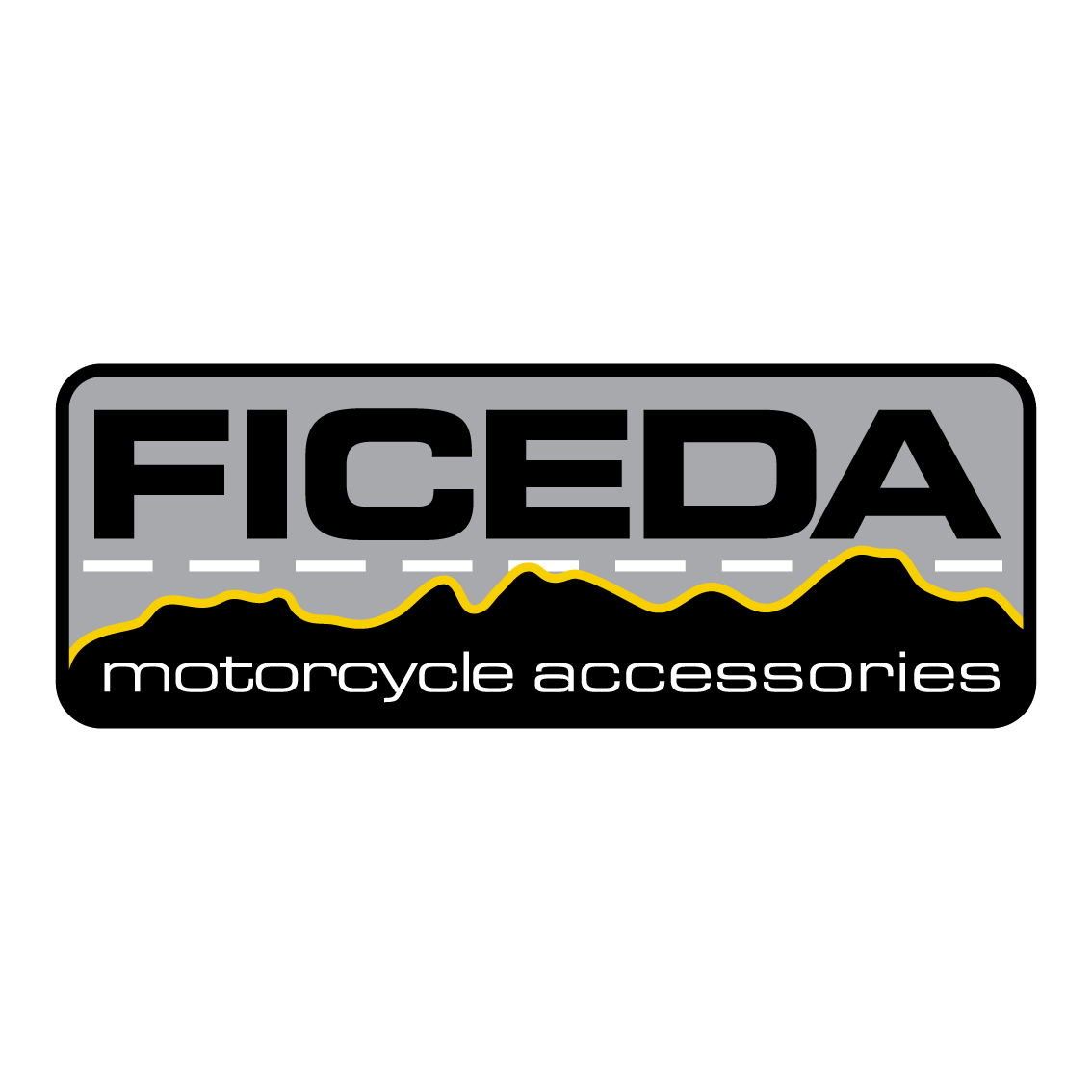 Ficeda grey, black and yellow logo