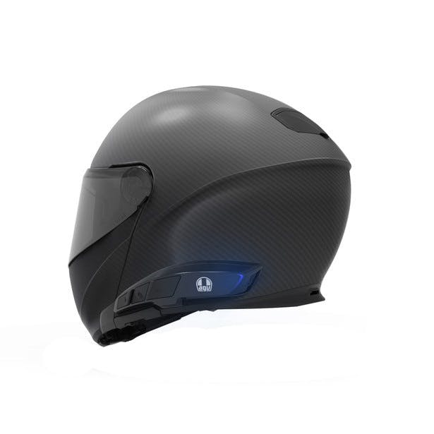 Ark Intercom on AGV Sportmodular matte black helmet