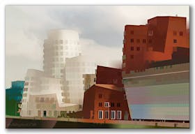 Simplified: Gehry buildings at Düsseldorf Media Harbor