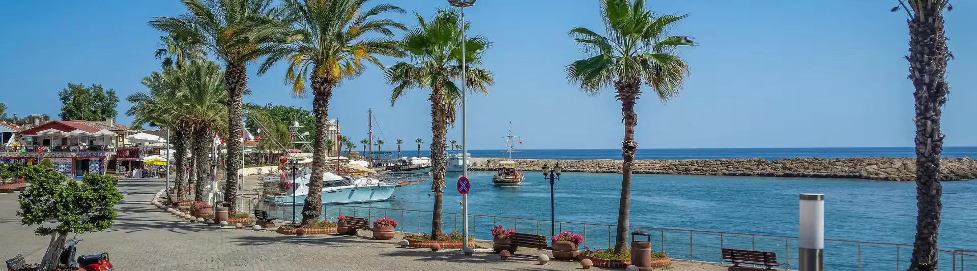 Antalya Kaleiçi yat limanı marina ve palmiye ağaçları - Antalya uçak bileti