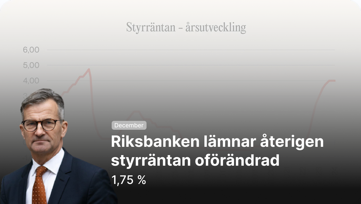 Styrräntan december oförändrad