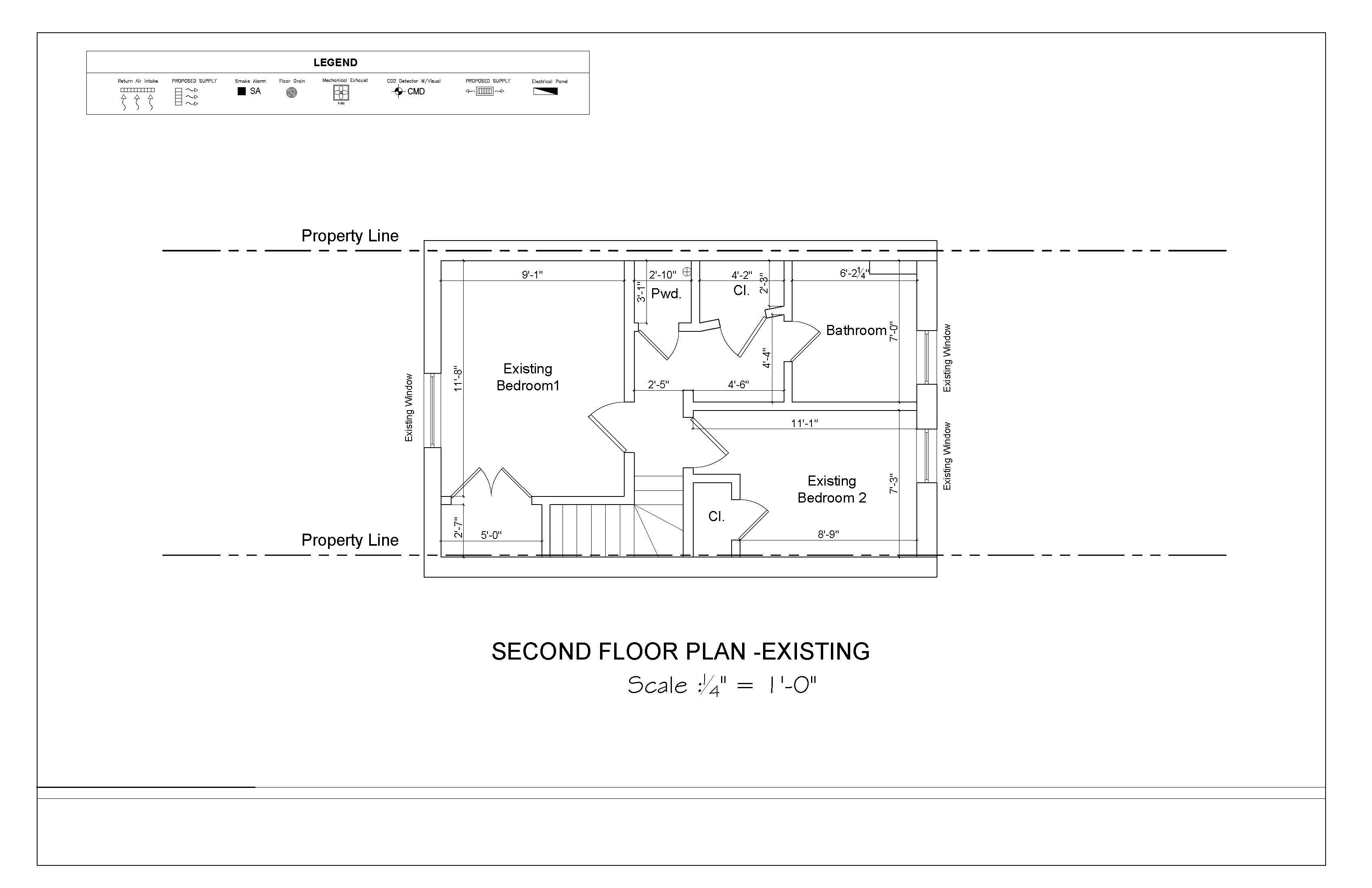 Second floor plan - Existing