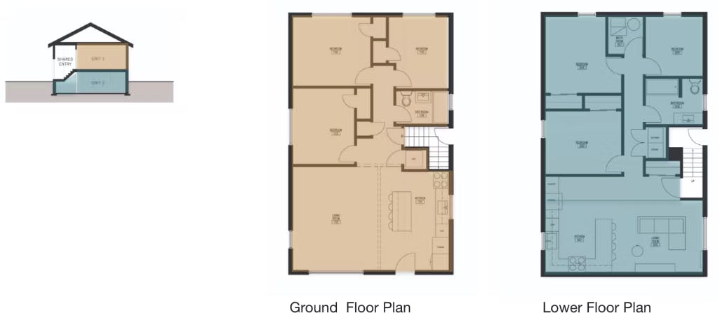 Plans du rez-de-chaussée et du sous-sol