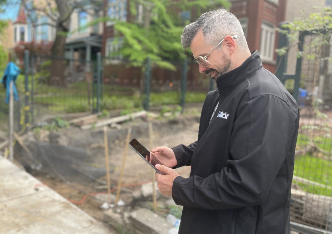 A Billdr project manager on a site visit
