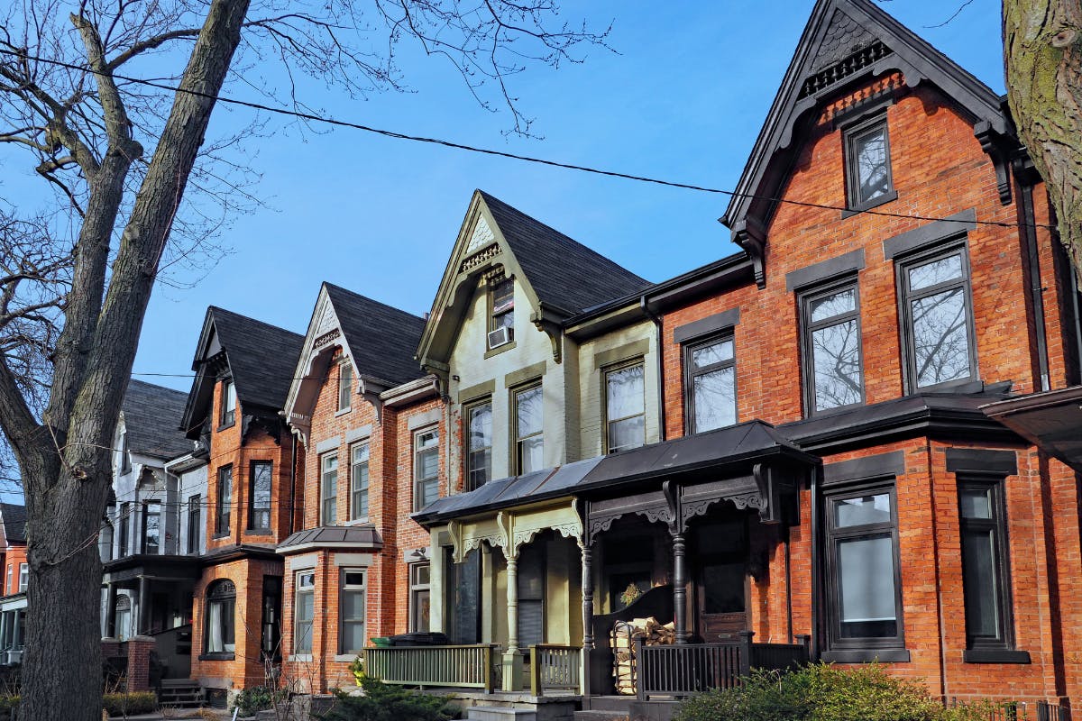 Old Victorian style brick houses
