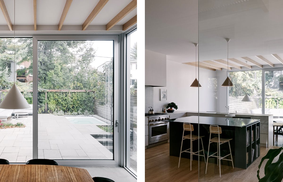 Large patio doors bring the outside in Large patio door by the kitchen lets light in
