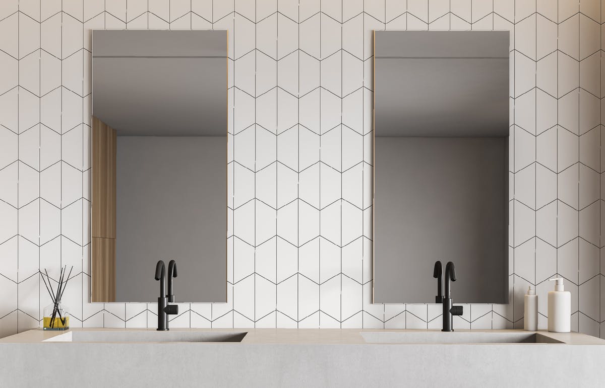 Save with a herringbone tiles bathroom Herringbone bathroom tiles