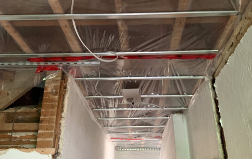 Hallway soundproofing work Hallway soundproofing work