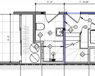 Modernized bathroom renovation floor plan Modernized bathroom renovation floor plan