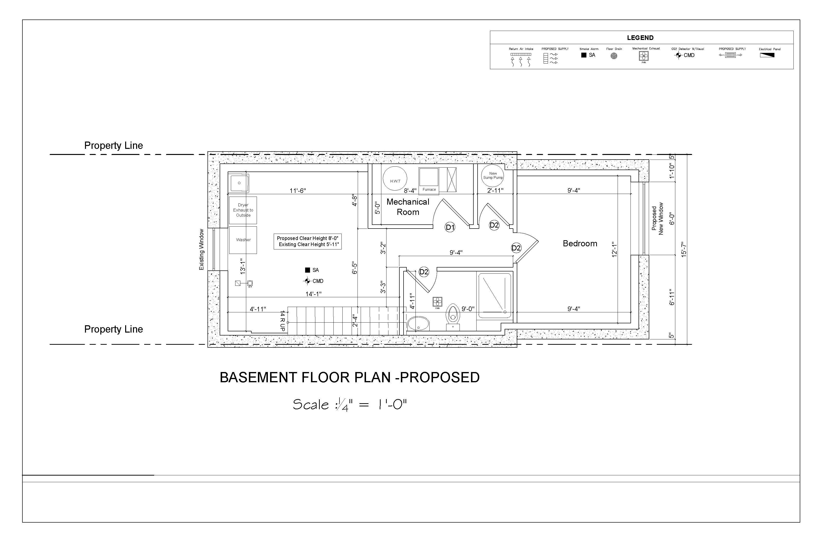 Basement floor plan - Proposed