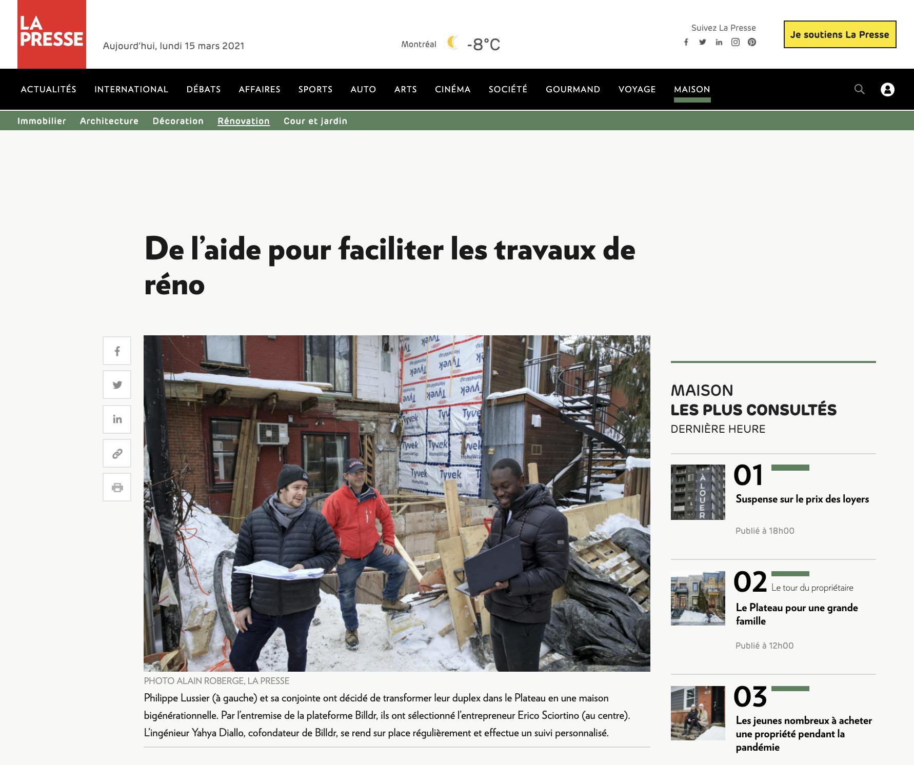 Lapresse Vu sur les nouvelles de Lapresse