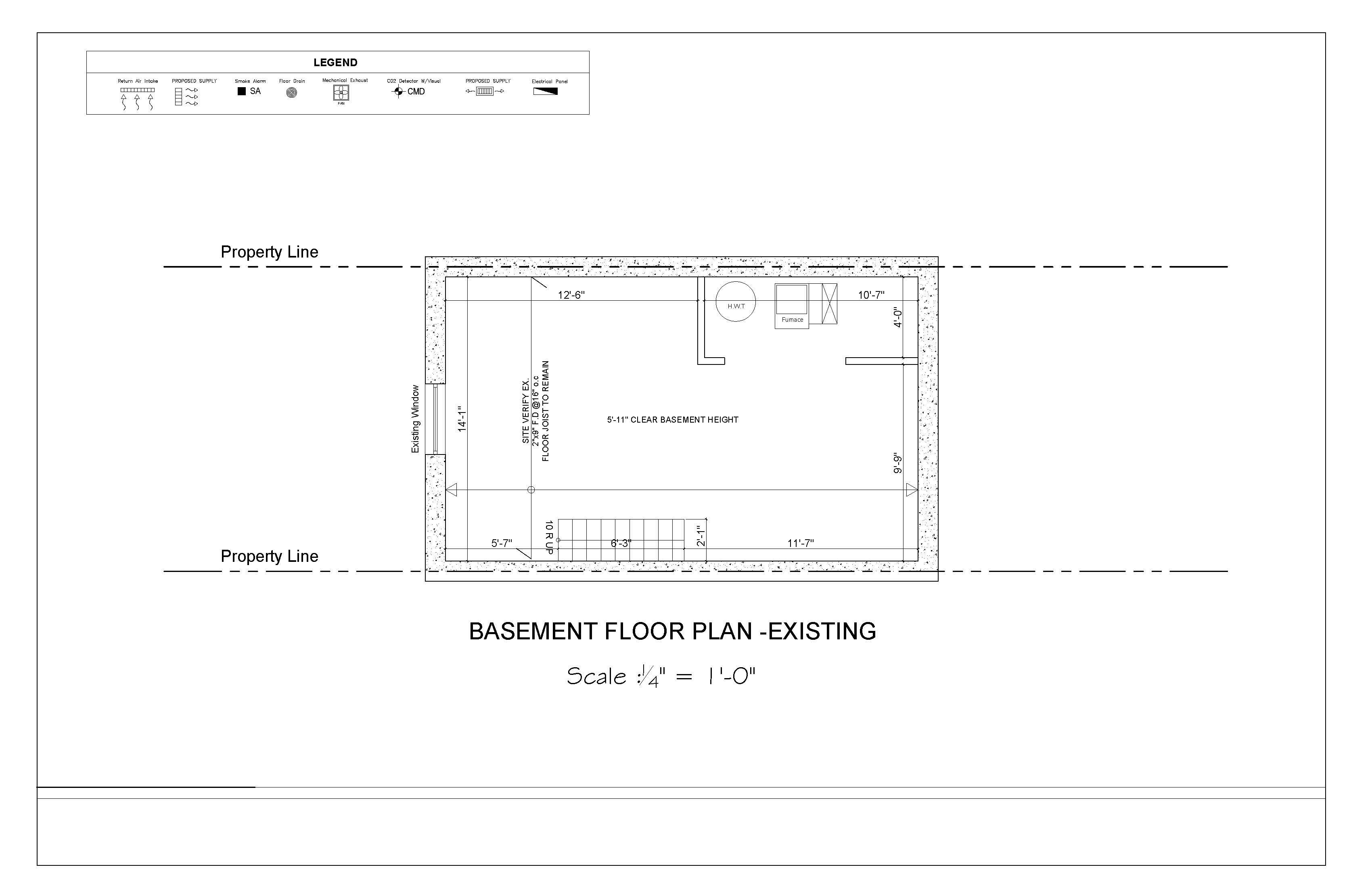 Basement floor plan - Existing