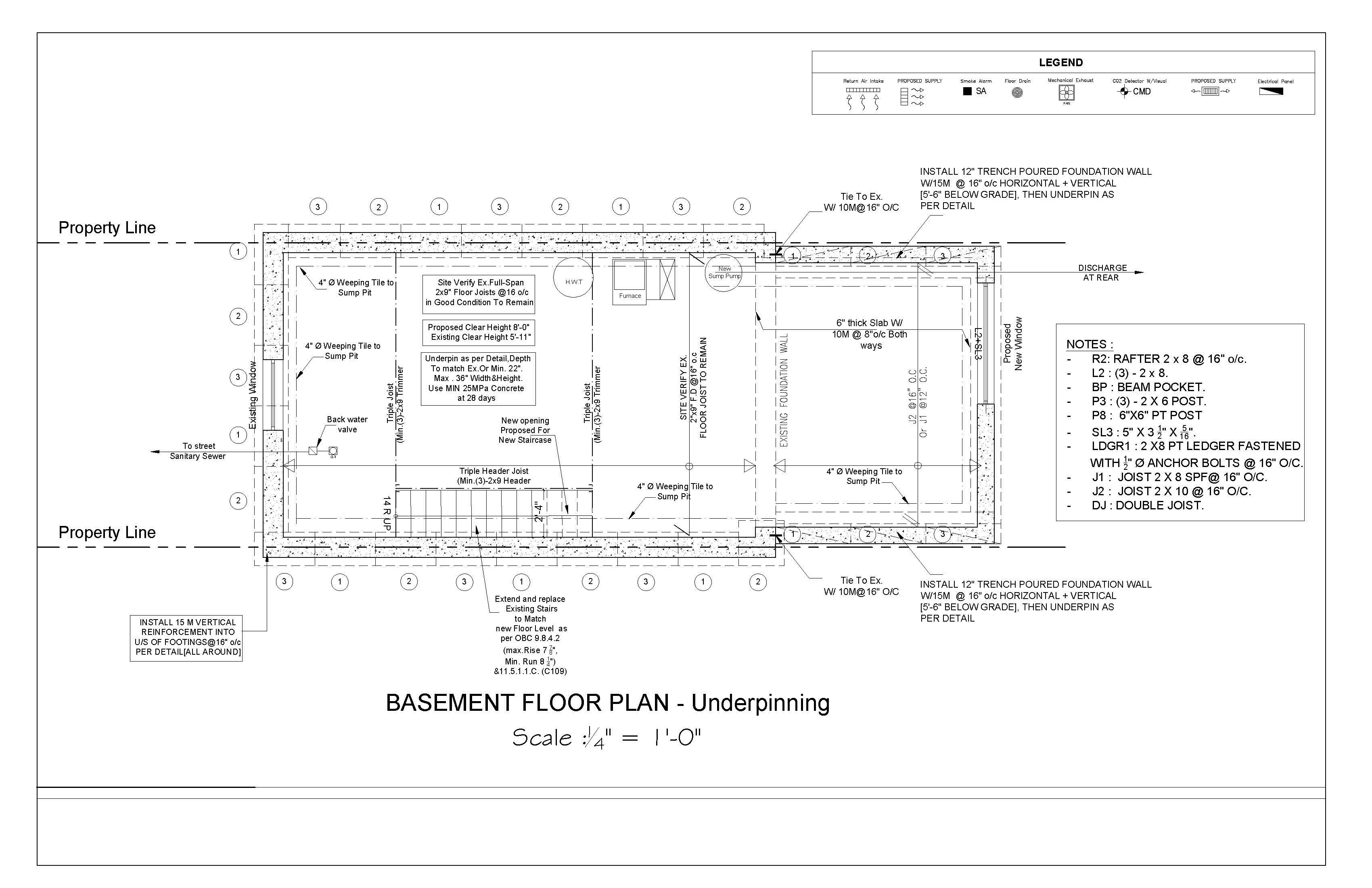 Basement floor plan - Underpinning