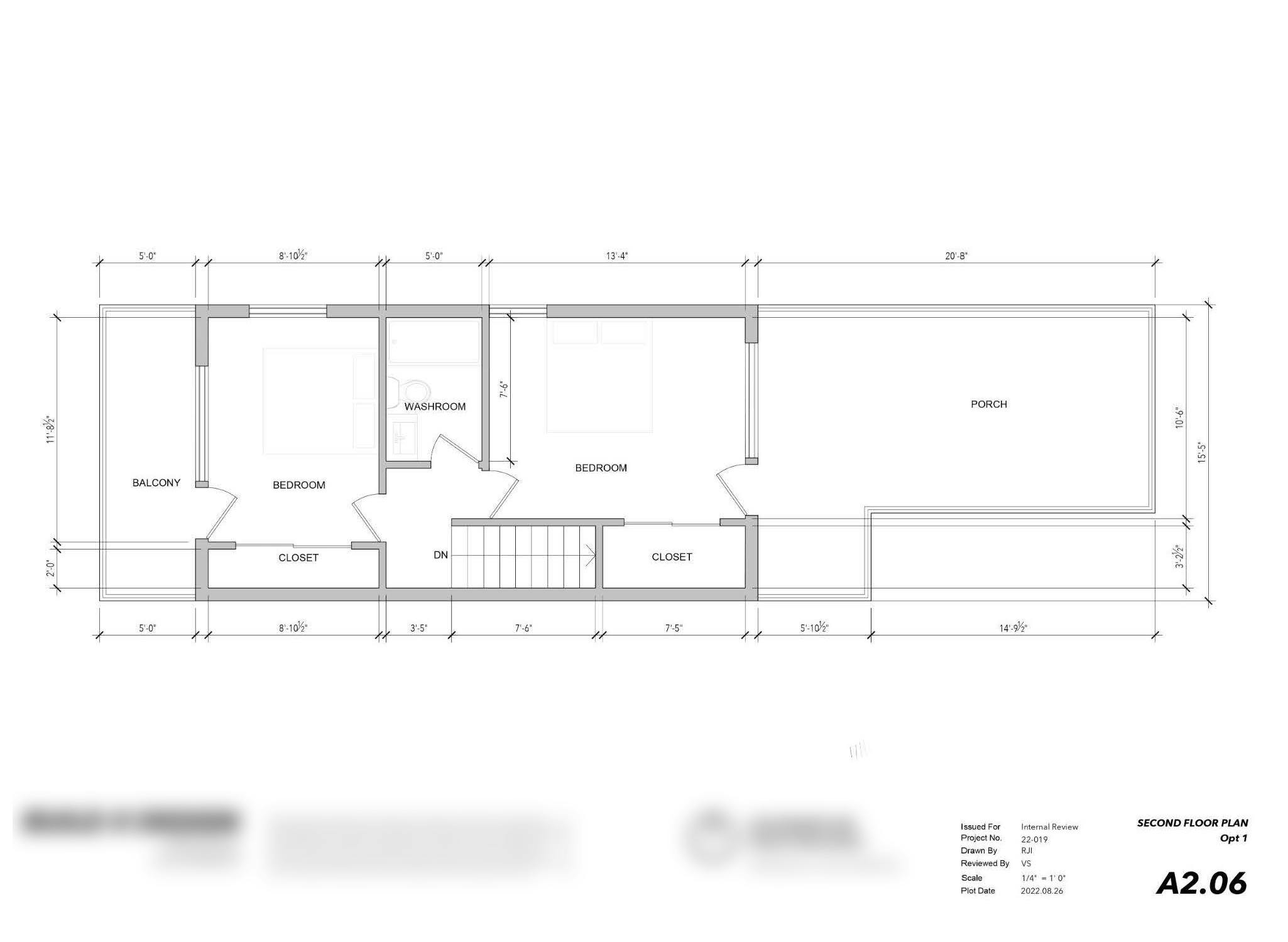 Second floor plan - Option 1