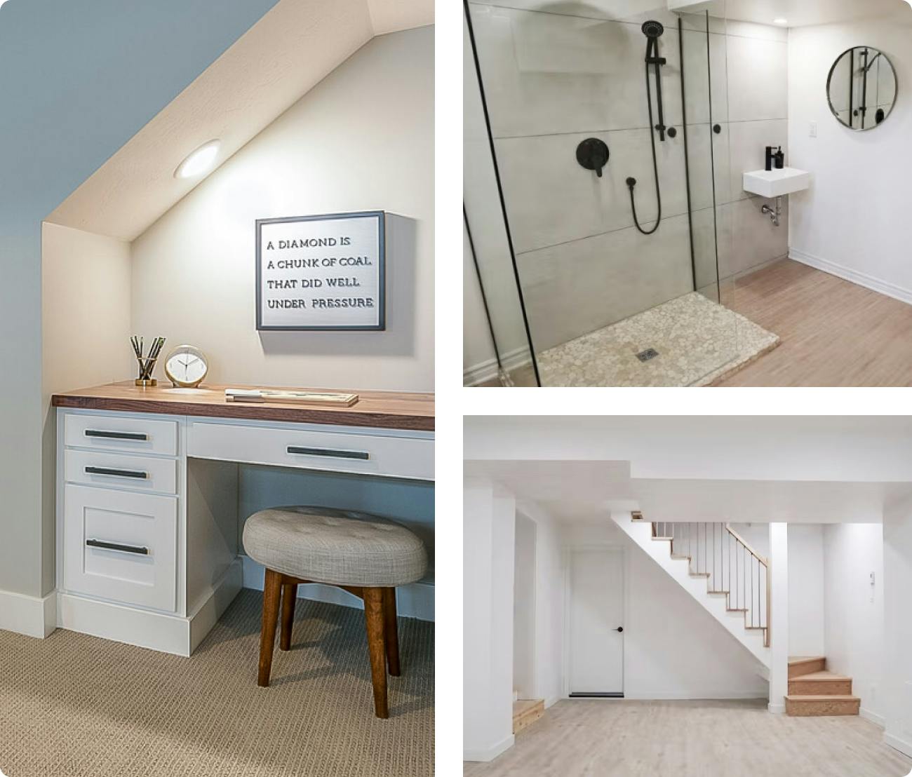 Basement renovation examples