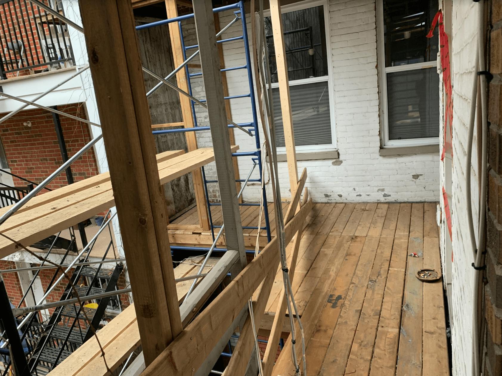 Balcony, during renovation Balcony, during renovation