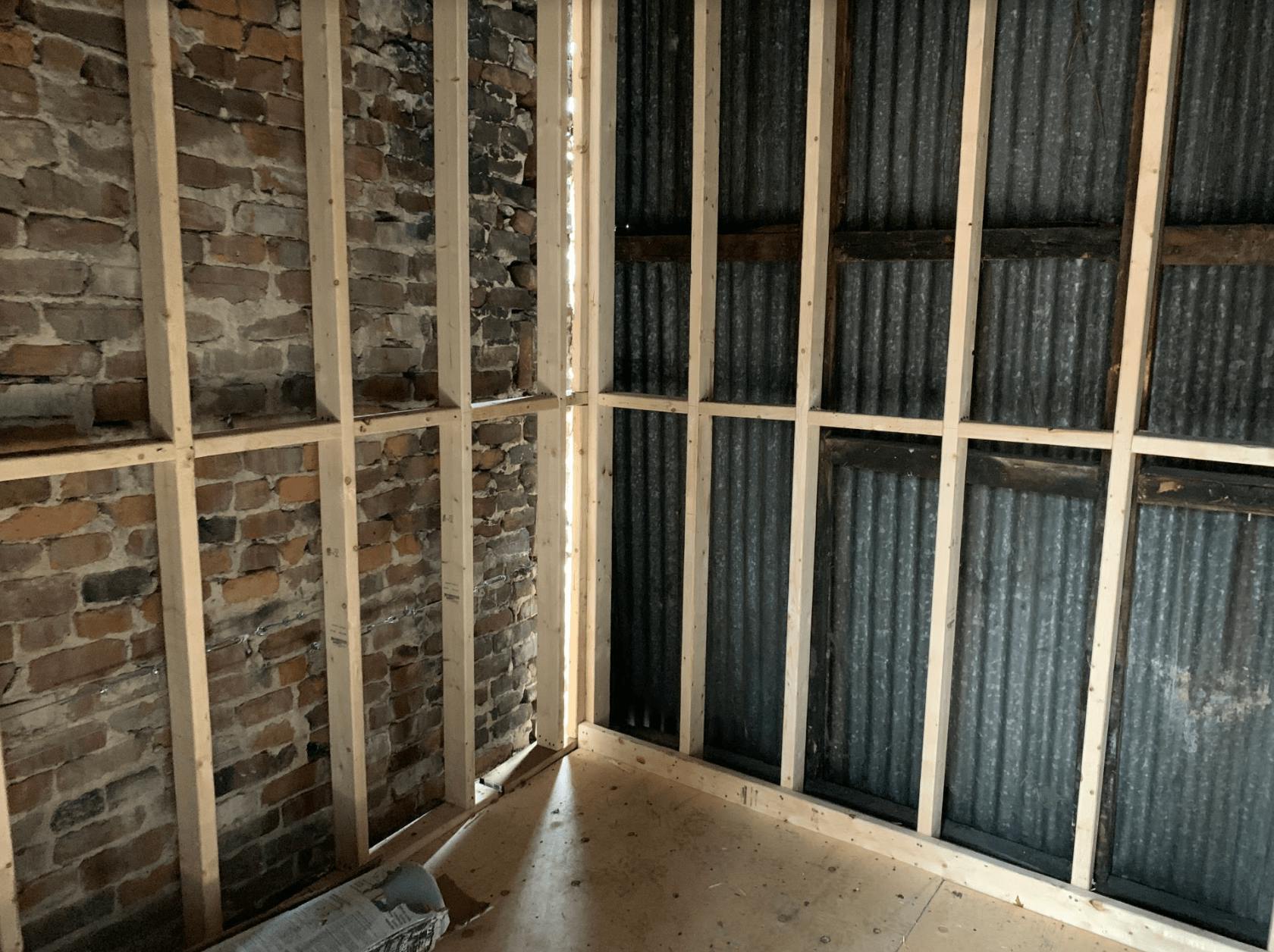 Shed, during renovation Shed, during renovation