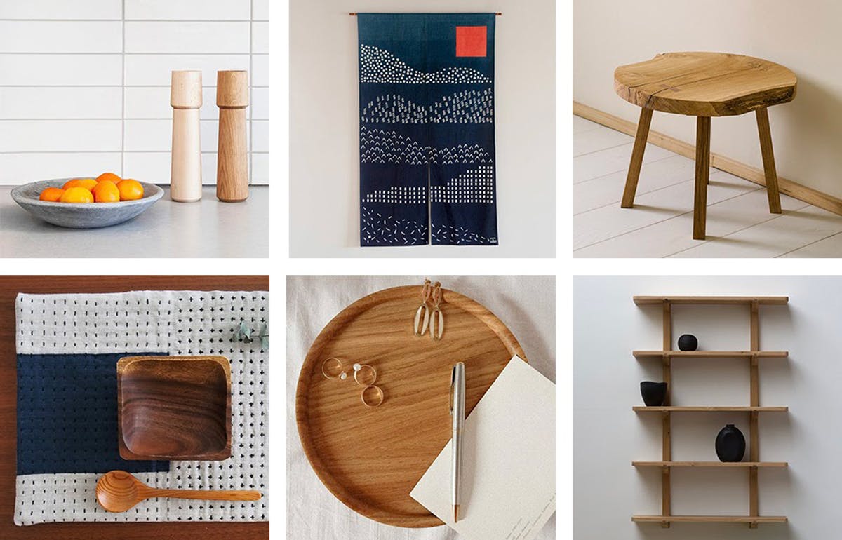 Tendances décoration Etsy: Japandi 2.0 Collage d'articles dans le style Japandi