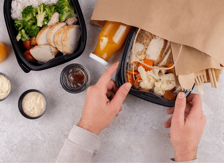 Prepared meals from a takeout restaurant