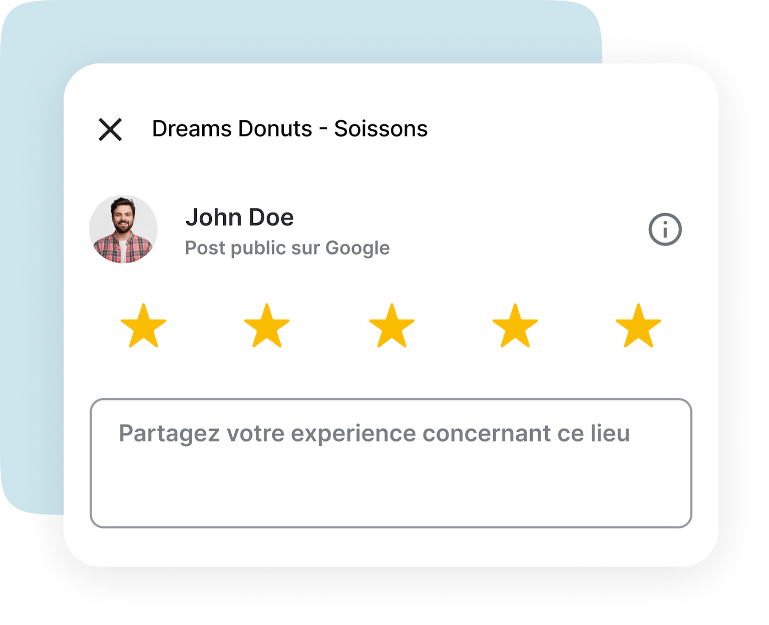 Screenshot d'un avis Google 5 étoiles
