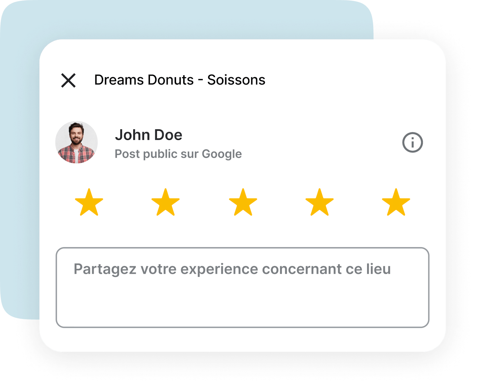 Screenshot d'un avis Google 5 étoiles 