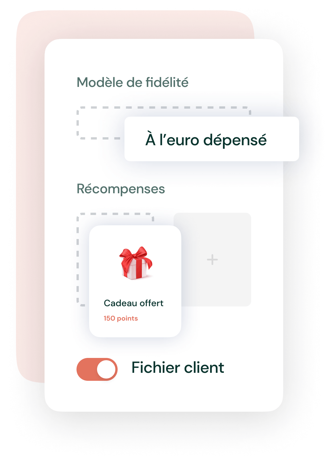 Screenshot d'un programme de fidélité digital modulable