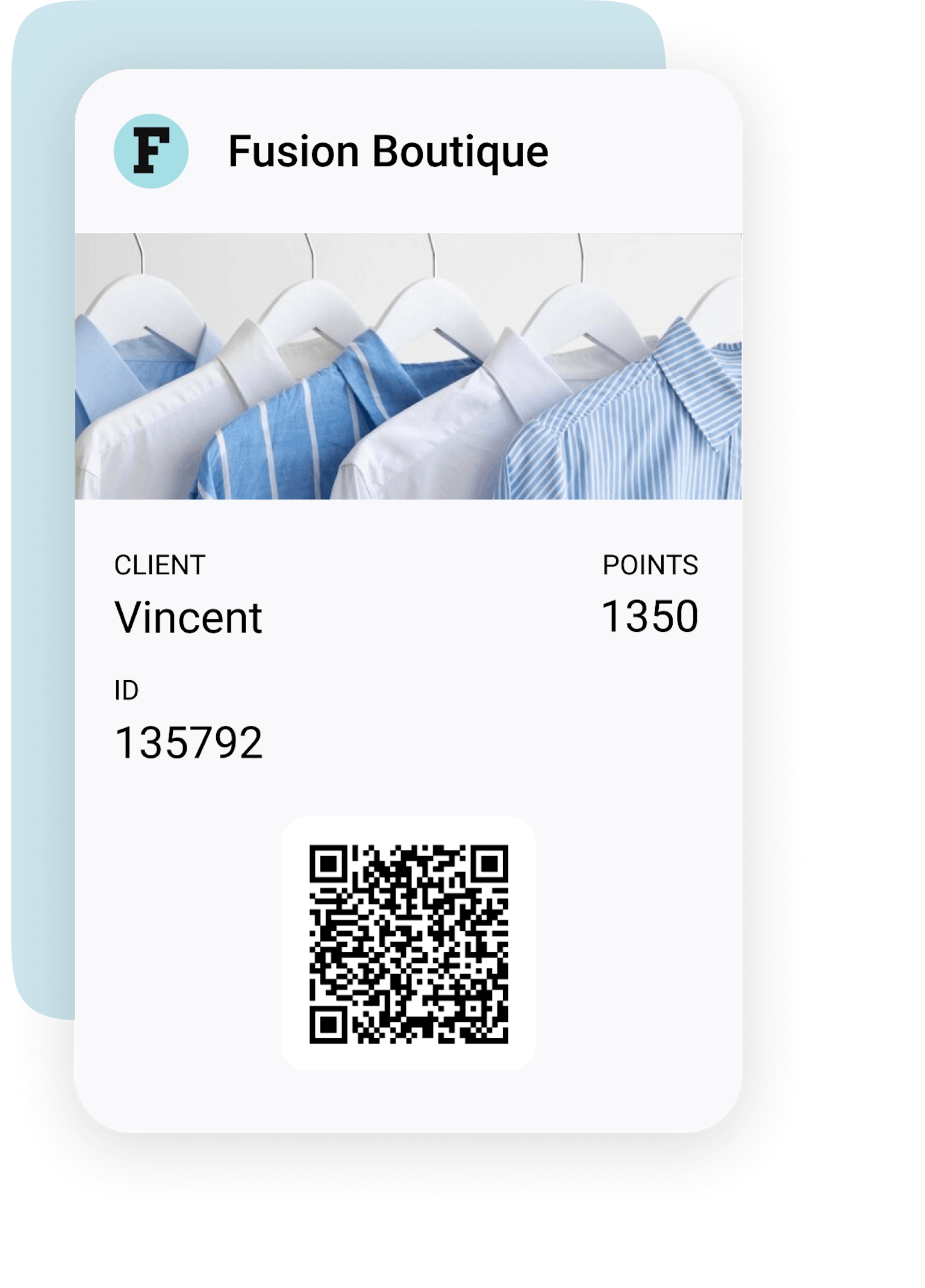 Exemple d'une carte de fidélité dans le wallet d'un client 