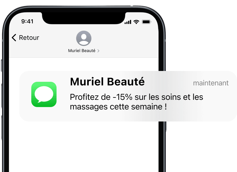 Ecran de smartphone avec une campagne SMS marketing