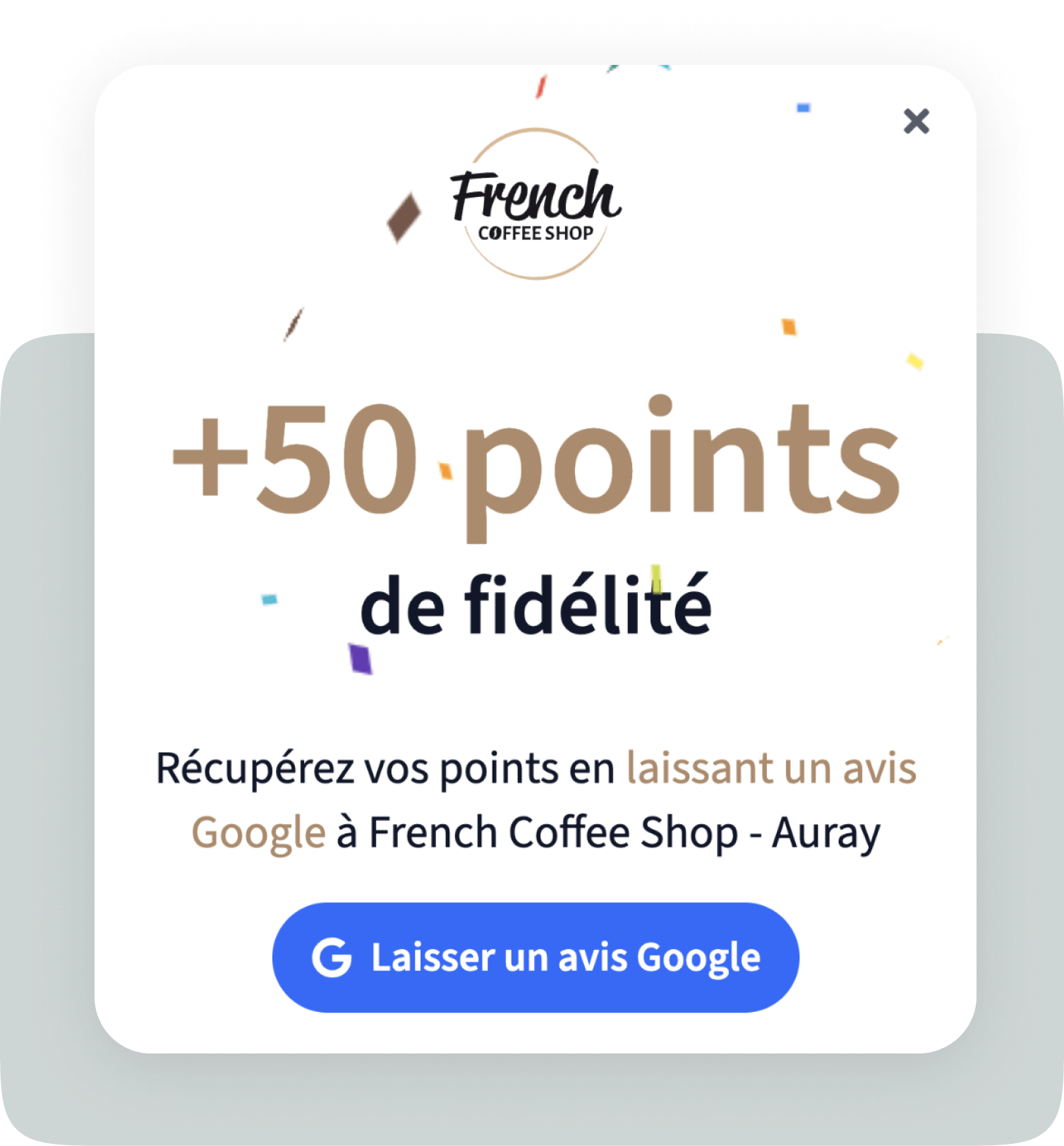 Screenshot d'une notification d'un programme de fidélité