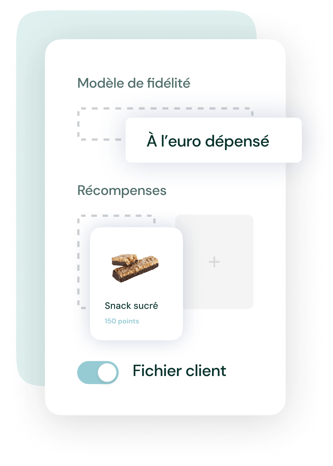 Screenshot d'un programme de fidélité digital modulable à l'euro dépensé