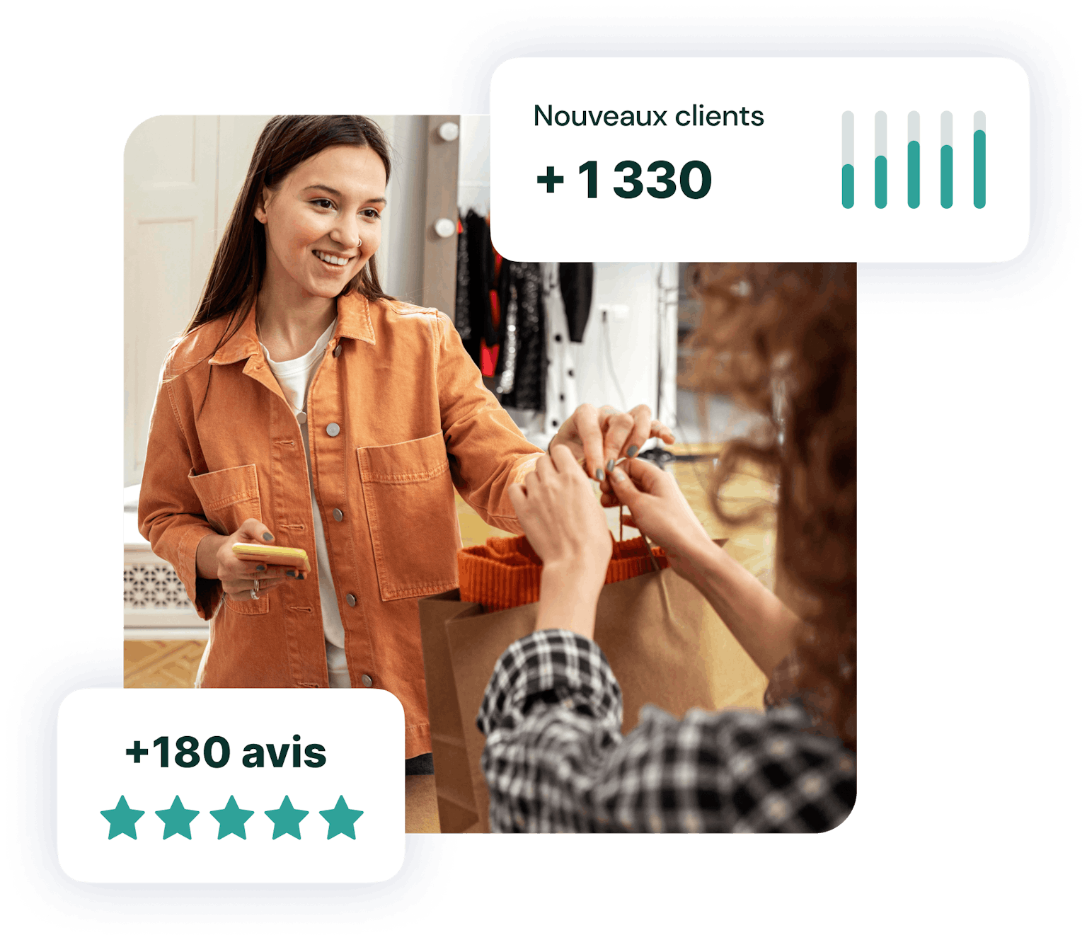 Cliente qui donne un avis client 