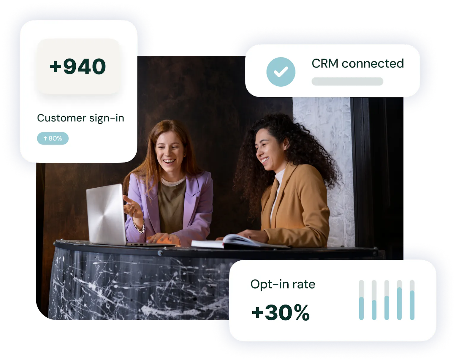 Merchant enriching her customer file with a data collection tool