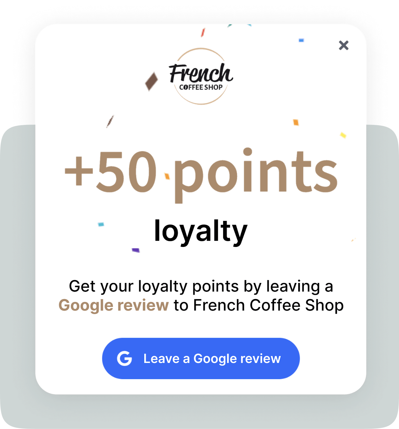 Screenshot of a notification from a loyalty program