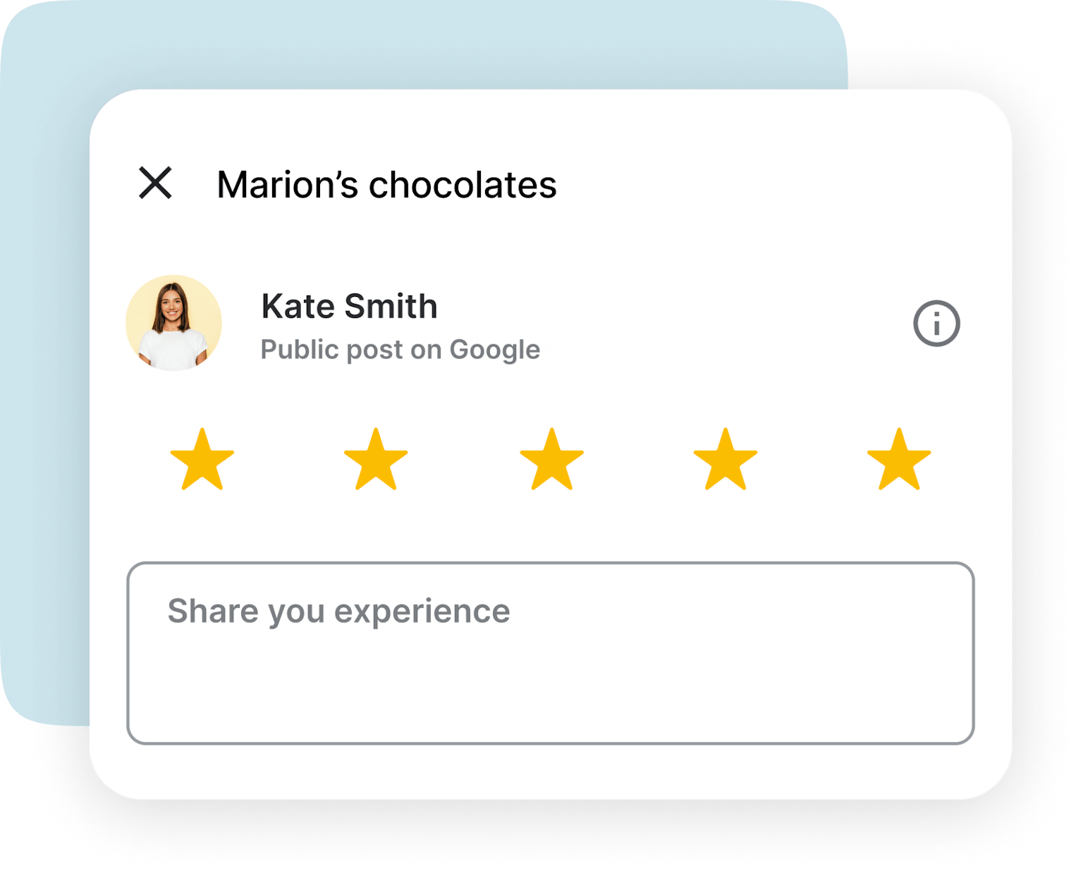 Screenshot of a 5-star Google review