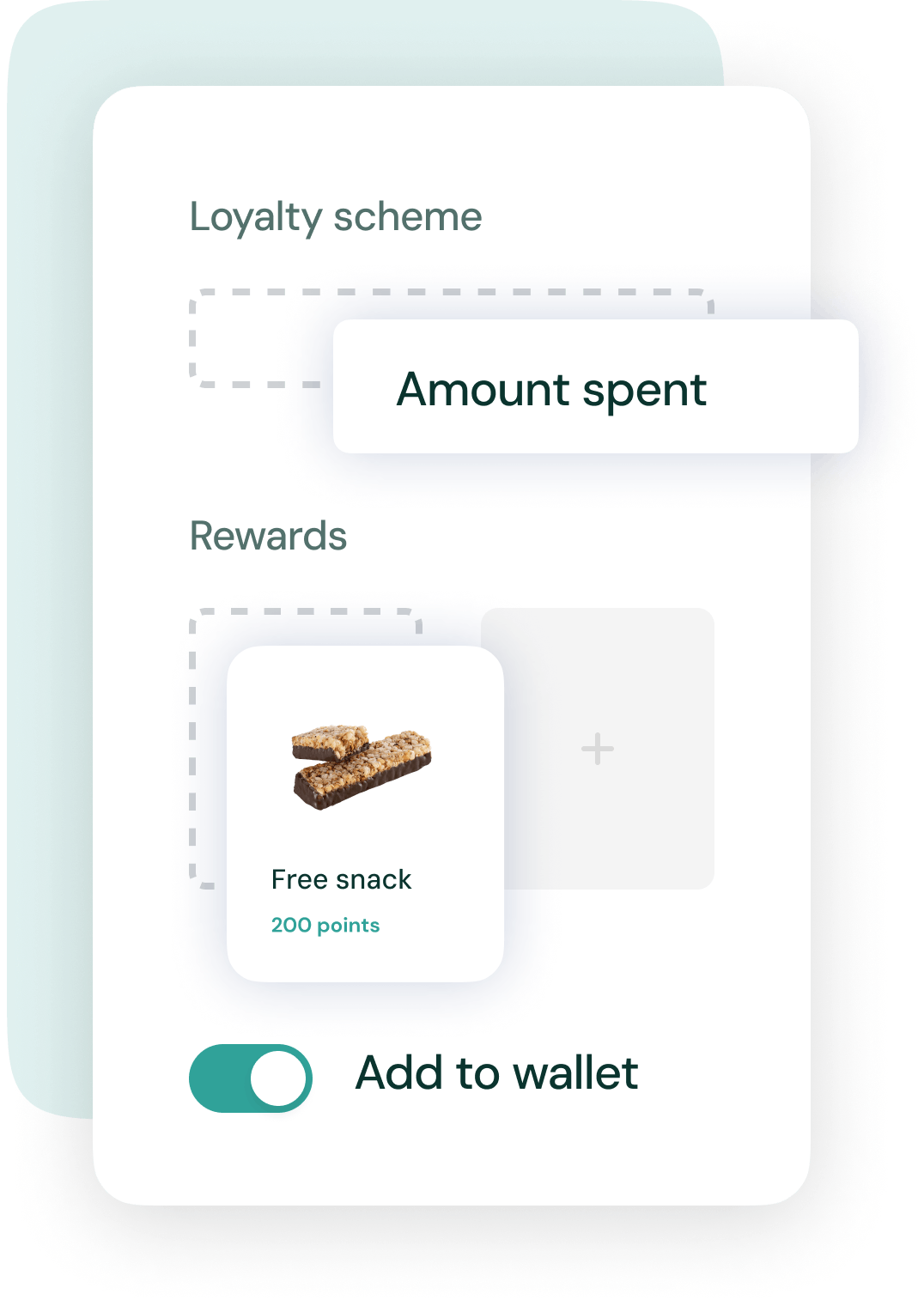 Screenshot of a customizable digital loyalty program based on euros spent