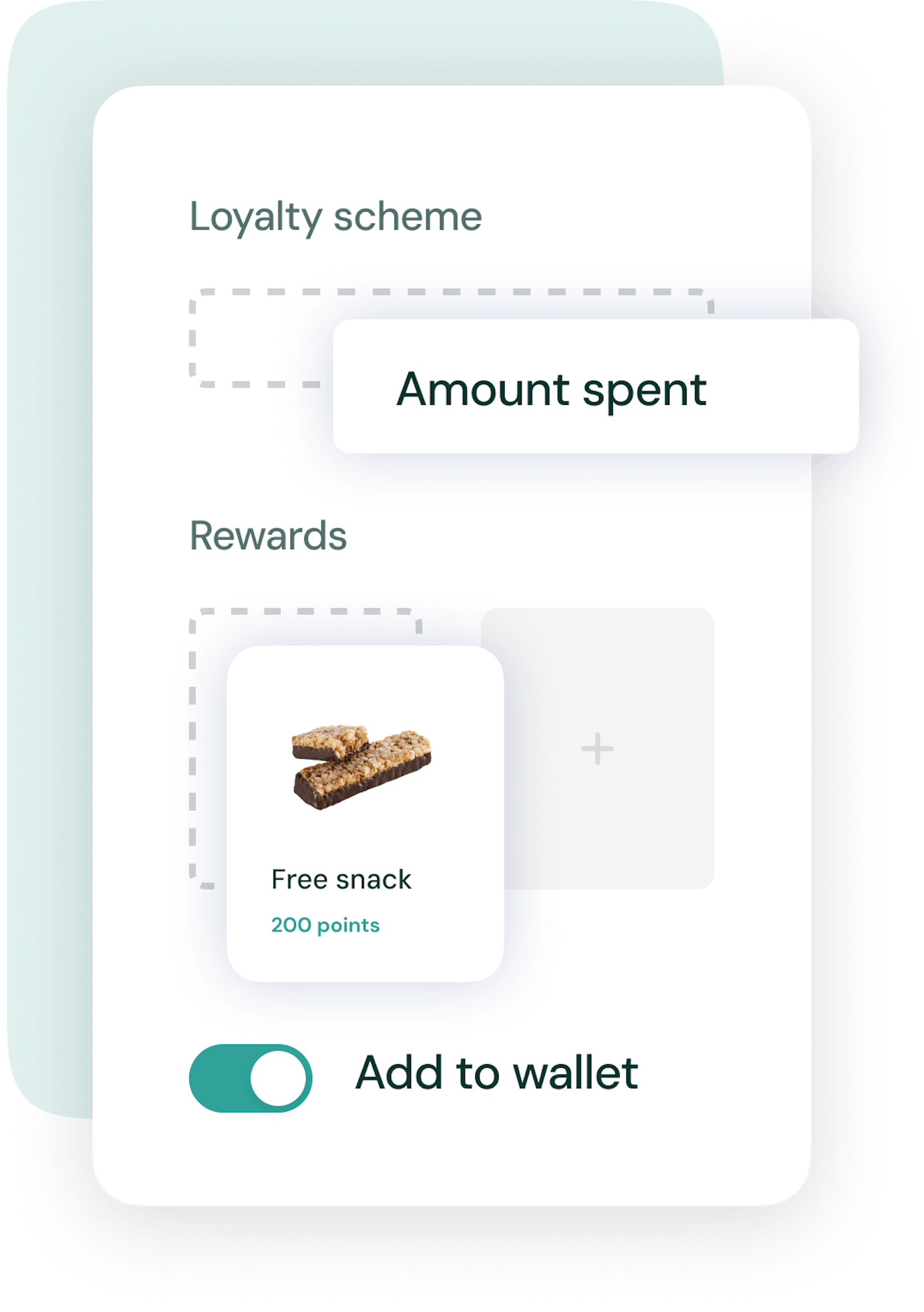 Screenshot of a customizable digital loyalty program based on euros spent