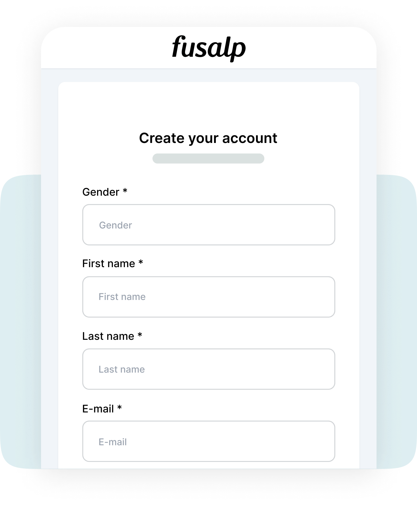 Screenshot of a sign-up form with fields for entering personal data