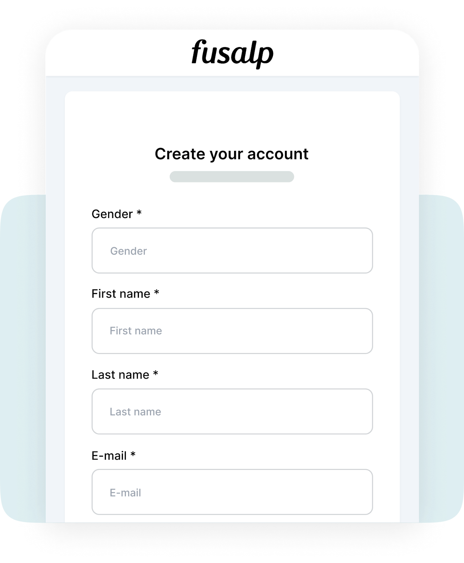 Screenshot of a sign-up form with fields for entering personal data