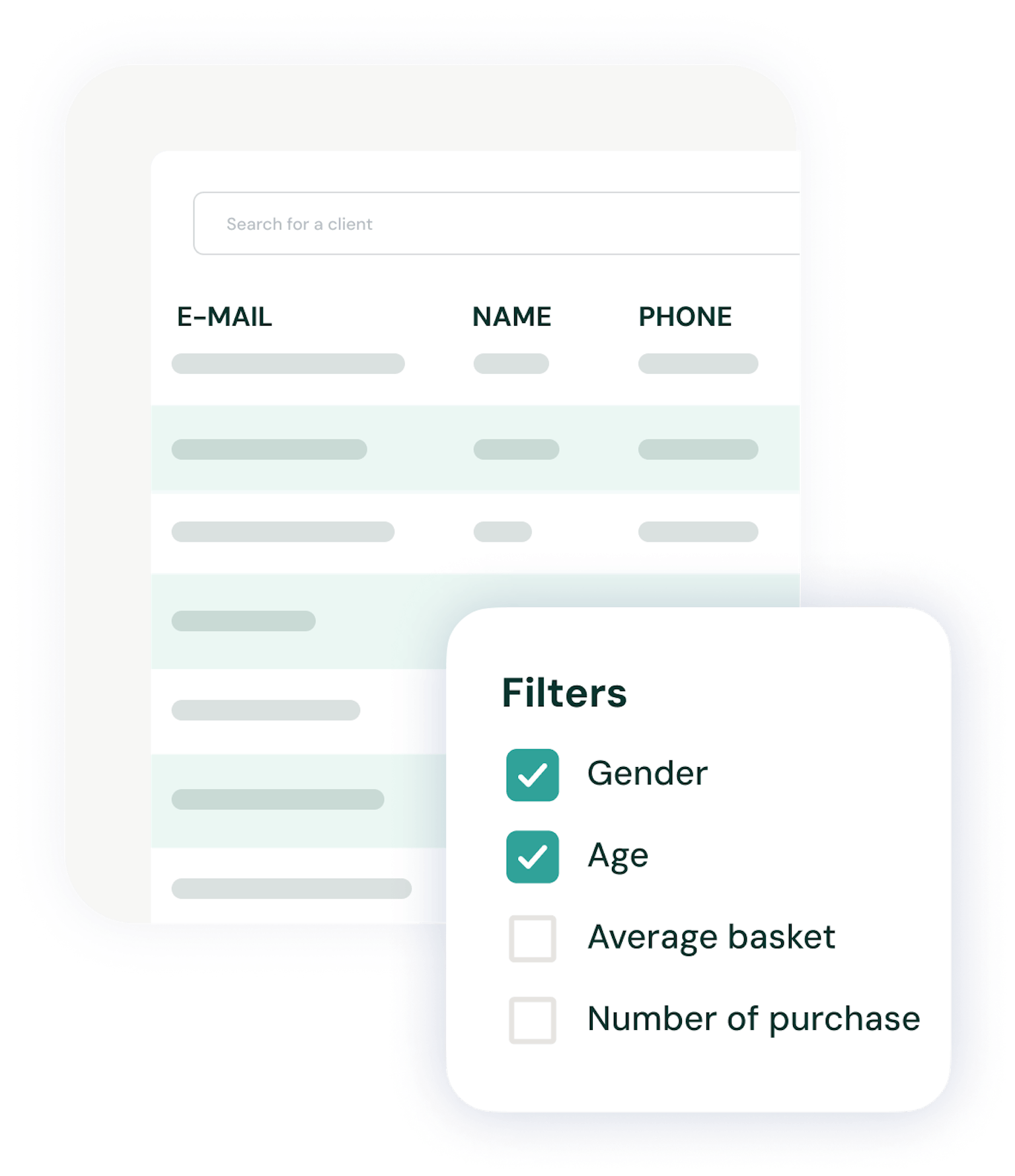 Example of a customer file for a loyalty program