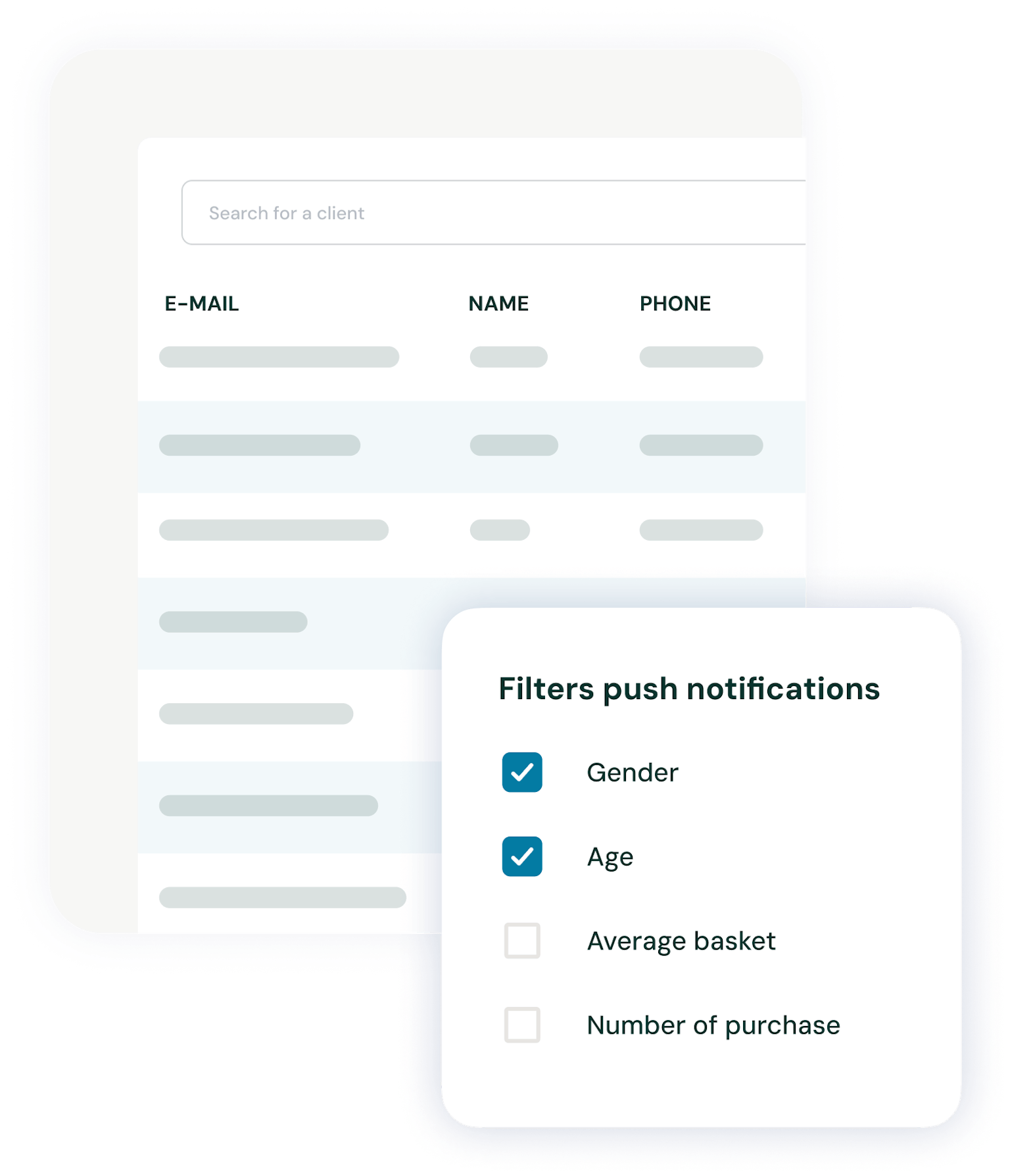 Setting push notification filters