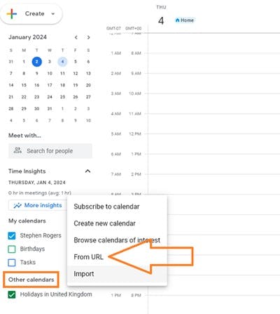 How to add a calendar in Google