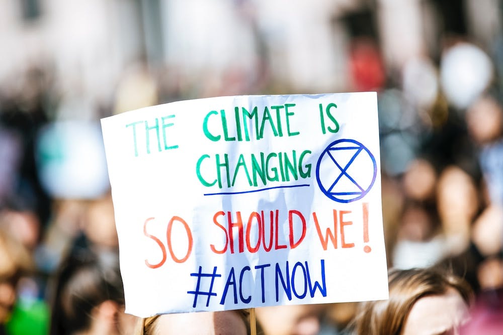 Protest Sign Saying: The Climate is Changing, So Should We! #ActNow
Photo by Markus Spiske on Unsplash