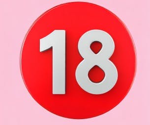 18 in a red circle