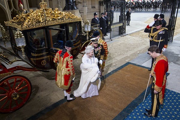 Her Majesty the Queen and HRH Prince Philip, the Duke of Edinburgh arrive at Sovereign’s Entrance in 2012