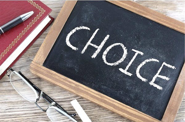 'Choice' written on a chalkboard