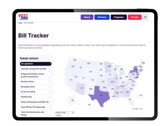 A map widget - vote.org