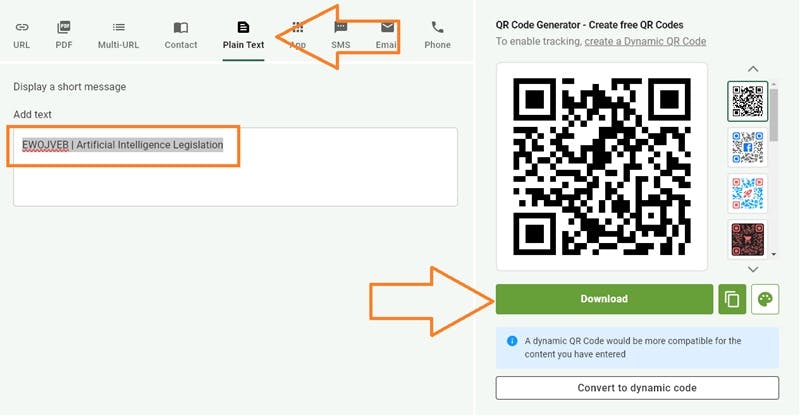 An example QR code generator