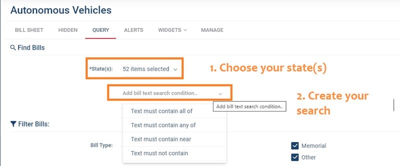 Choosing a state and creating your query